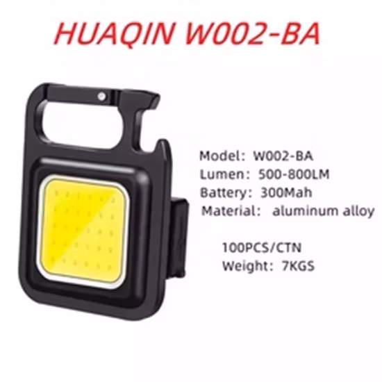 Mini linterna magnética de aluminio con llavero de luz de trabajo de bolsillo COB con abrebotellas